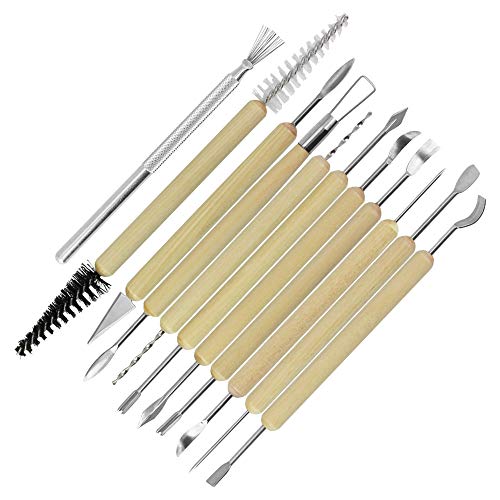 LYTIVAGEN 11 Stück Keramik Werkzeug Ton Modellier Werkzeug Wachs Modellierwerkzeug Töpferwerkzeug Set Töpfer Schnitzwerkzeuge mit Holzgriff Clay Modelling Tools für DIY Kunsthandwerk Modellierung LYTIVAGEN 11 Stück Keramik Werkzeug Ton Modellier Werkzeug Wachs Modellierwerkzeug Töpferwerkzeug Set Töpfer Schnitzwerkzeuge mit Holzgriff Clay Modelling Tools für DIY Kunsthandwerk Modellierung von LYTIVAGEN