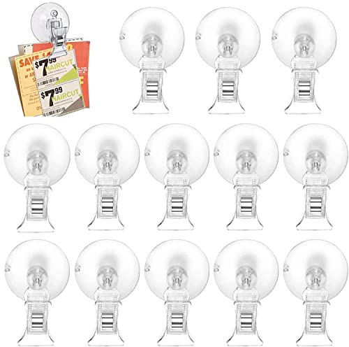 LYTIVAGEN 24 Stück Saugnapf Klammer Transparent Saugnapf Clips Kunststoff Clip mit doppeltem Saugnapf für Bad, Büro, Küche, Supermarkt, Geschäft, Aquarium von LYTIVAGEN