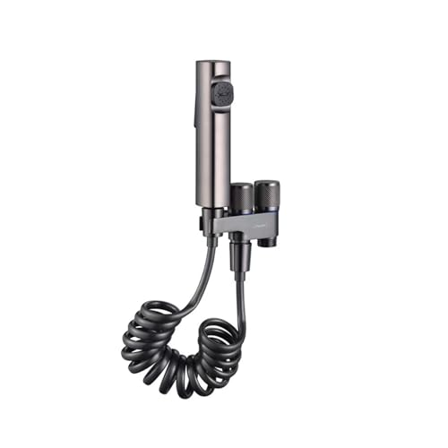 Handbrause Sprühgerät Hand Bidet Sprühgerät Handbrause Sprayer Set für WC Doppelstrahl Modus Düse ABS Kunststoff Dusche Wandhalterung Ventil Federschlauch von LYUANWEI