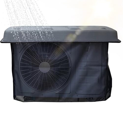 2-in-1 Wärmepumpe Abdeckung, Abdeckung Wärmepumpe, Verkleidung Klimaanlage Außengerät, Schützt vor Laub und Schmutz(Black,98x50cm/39x20in) von LYUCAYHQ
