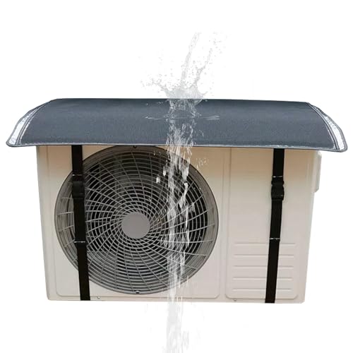 Abdeckung Klimaanlage Außengerät, Klimaanlage Abdeckung, Wasserdicht, Feuerfest, Schalldämmend, mit Verstellbaren Nylonbändern und Schalldämmung(102x50cm/40x20in) von LYUCAYHQ
