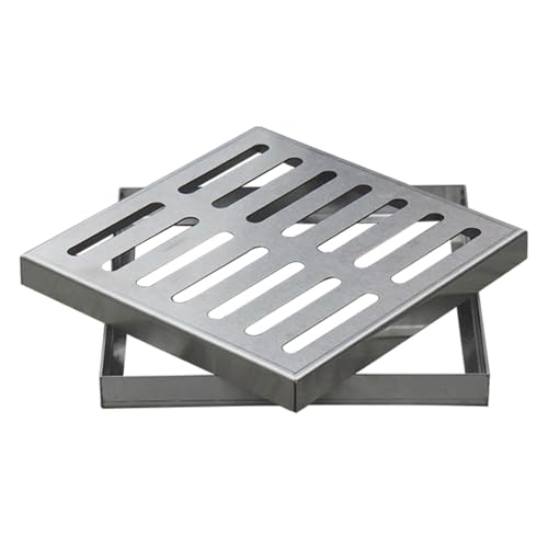 Gitterrost aus Edelstahl 304, Schachtabdeckung 400 Kg Tragkraft, für Dusche, Bad, Küche, Terrasse, Garage und Außenbereich(60x60x3cm/24x24x1.2in) von LYUCAYHQ