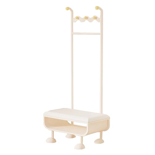 LYUCAYHQ Garderobenständer mit Schuhablage, 3 in 1 Multifunktions Garderobe, Flurgarderobe mit Bank Und Schuhablage, für Eingangsbereich, Garderobenraum und Schlafzimmer(White,60cm/24in) von LYUCAYHQ