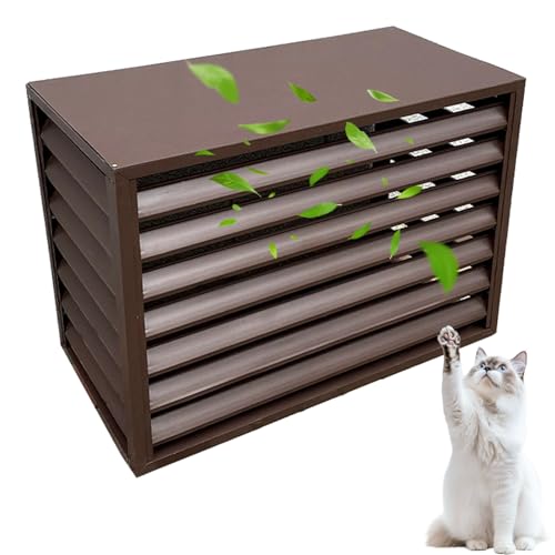 LYUCAYHQ Klimaanlage Abdeckung, Dekorativer Lamellenzaun für Klimaanlagen, Pool-Umzäunung, Dekoratives Gitter für Garten, Terrasse und Hinterhof(Brown,100x50x70cm/39x20x28in) von LYUCAYHQ
