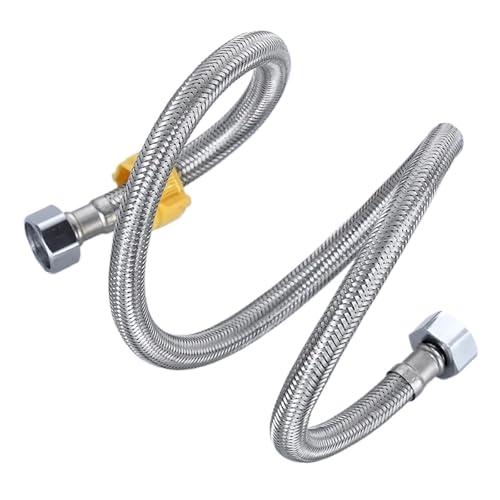 Edelstahl Duschkopfschlauch, 1/2 Zoll 304 Edelstahl geflochtener Wasserhahn und Brauseschlauch 50-80cm(80cm) von LYVQZPWLR