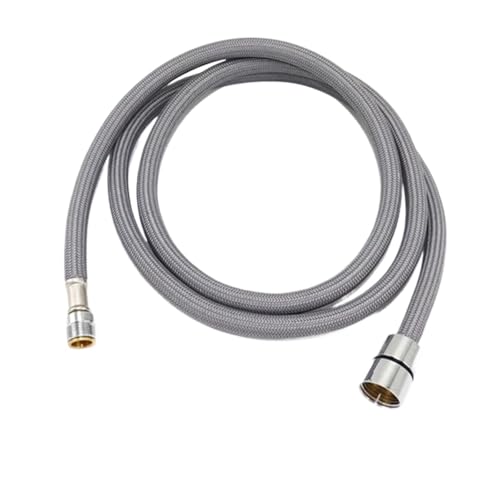 Edelstahl Duschkopfschlauch, Ersatz-Brauseschlauch aus Nylon mit geflochtenem Design, mehrfarbig, mehrere Größen(Light Grey,200cm) von LYVQZPWLR