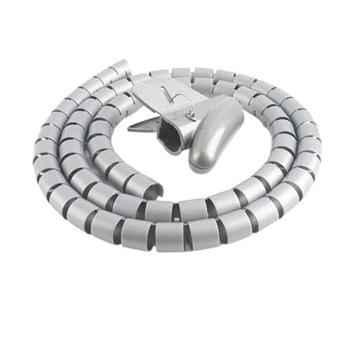 Kabel in pakete packen, Spiralkabelwickelrohr 1,5 Meter 8 mm bis 22 mm mehrfarbig(Gray 8mm Inside Diameter) von LYVQZPWLR