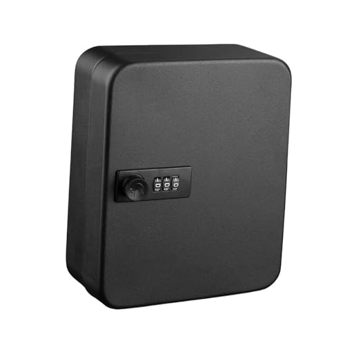 LYVQZPWLR Auch die magnetschelregale sind extrem gut, Schlüsselschloss-Box Sicherheitsbox mit Codes Wandhalterung Platzsparender Eisenschlüsselschrank Schlüsselorganisatorhalter(Black 28 Hook) von LYVQZPWLR