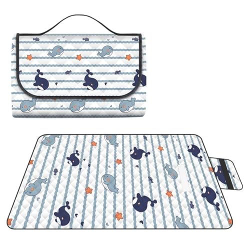 LYVQZPWLR Picknick Decken, Camping Decken, Picknick-Strand-Camping-Decke, Mehrfarbig, mehrere Größen(Ocean World,200 x 200 cm (Square)) von LYVQZPWLR