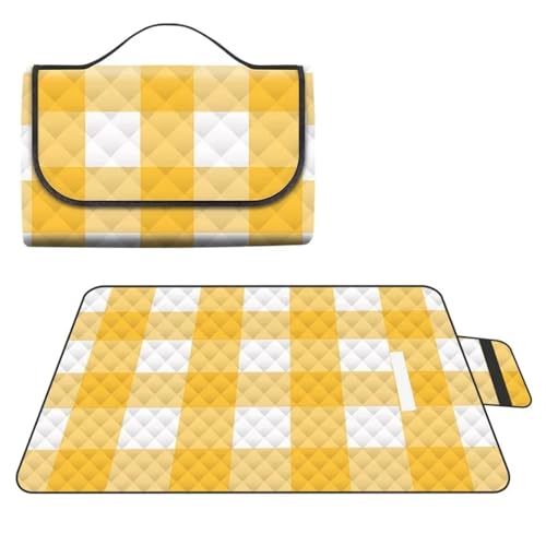 LYVQZPWLR Picknick Decken, Camping Decken, Picknick-Strand-Camping-Decke, Mehrfarbig, mehrere Größen(Rhubarb Grid,150 x 200 cm (Square)) von LYVQZPWLR