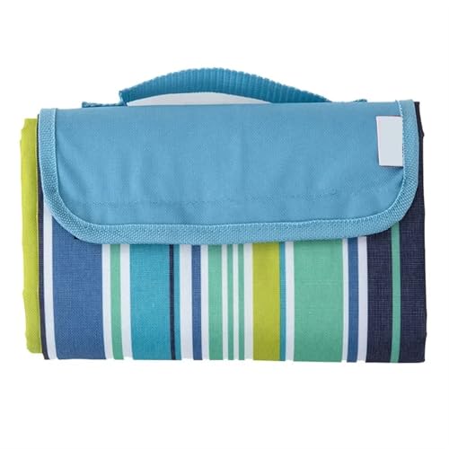 LYVQZPWLR Picknick Decken, Camping Decken, wasserdichte, tragbare Picknickdecke, Mehrfarbig, 145 x 80 cm oder 195 x 200 cm(Blue Strip,145 x 80 cm (Square)) von LYVQZPWLR