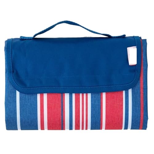 LYVQZPWLR Picknick Decken, Camping Decken, wasserdichte, tragbare Picknickdecke, Mehrfarbig, 145 x 80 cm oder 195 x 200 cm(Red and Blue Stripe,195 x 200 cm (Square)) von LYVQZPWLR