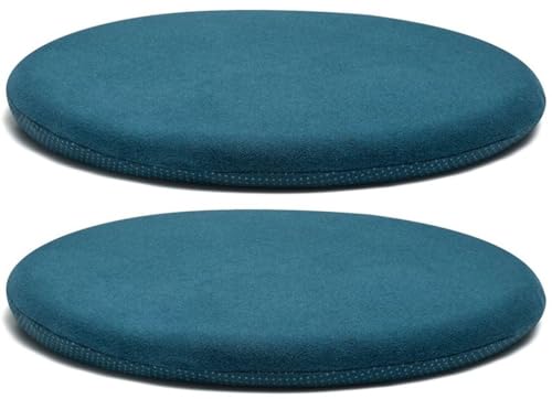 LYVQZPWLR Runde Küchenstühle imitiert, 1/2/4 Packungen rundes Kissen, bequemes und atmungsaktives rundes Stuhlkissen(Navy Blue,40cm/15.7inch(2pack)) von LYVQZPWLR