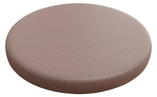 LYVQZPWLR Runde Küchenstühle imitiert, Anti-Rutsch-rundes Sitzkissen PU-Leder Wasserdichtes rundes Stuhlkissen(Creamy Curry,40 * 40 * 4.5CM) von LYVQZPWLR