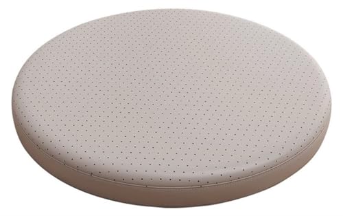 LYVQZPWLR Runde Küchenstühle imitiert, Anti-Rutsch-rundes Sitzkissen PU-Leder Wasserdichtes rundes Stuhlkissen(Dark Beige,40 * 40 * 4.5CM) von LYVQZPWLR