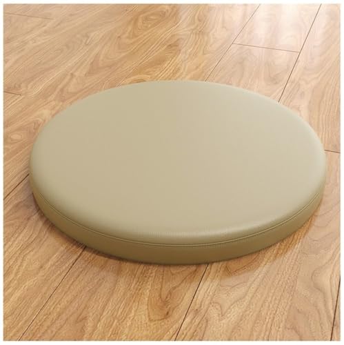LYVQZPWLR Runde Küchenstühle imitiert, Anti-Rutsch-rundes Sitzkissen PU-Leder Wasserdichtes rundes Stuhlkissen(Light Brown,30 * 30 * 4.5CM) von LYVQZPWLR
