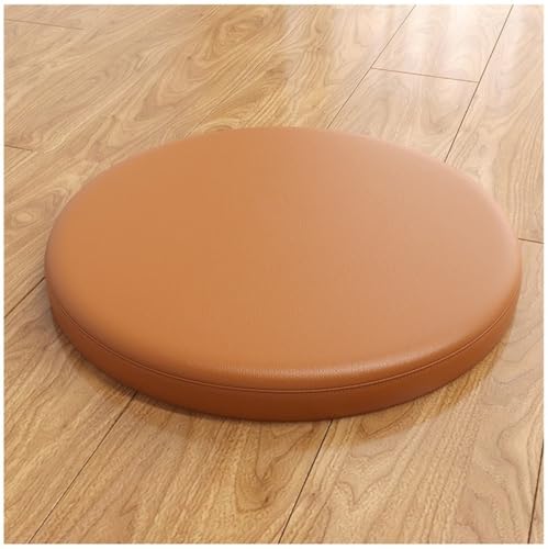 LYVQZPWLR Runde Küchenstühle imitiert, Anti-Rutsch-rundes Sitzkissen PU-Leder Wasserdichtes rundes Stuhlkissen(Oranje,40 * 40 * 4.5CM) von LYVQZPWLR