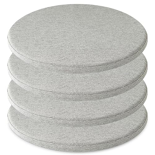 LYVQZPWLR Runde Küchenstühle imitiert, Atmungsaktives rundes Stuhlkissen Memory Foam, rundes Sitzkissen, runde Hockerpolster(Light Grey,40 * 40CM(Set of 4)) von LYVQZPWLR