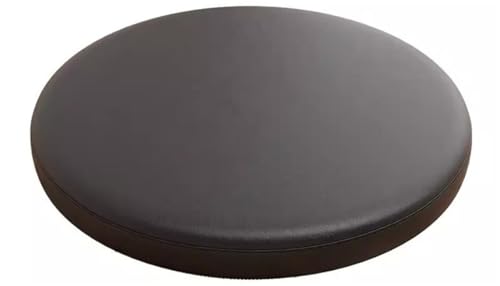 LYVQZPWLR Runde Küchenstühle imitiert, Rundes Esszimmerstuhlkissen aus PU-Leder mit Memory-Schaum, Mehrfarbig, mehrere Größen(Black,35 * 35CM) von LYVQZPWLR