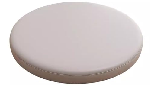LYVQZPWLR Runde Küchenstühle imitiert, Rundes Esszimmerstuhlkissen aus PU-Leder mit Memory-Schaum, Mehrfarbig, mehrere Größen(Dark Beige,40 * 40CM) von LYVQZPWLR