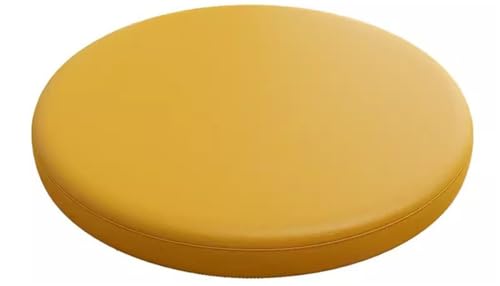 LYVQZPWLR Runde Küchenstühle imitiert, Rundes Esszimmerstuhlkissen aus PU-Leder mit Memory-Schaum, Mehrfarbig, mehrere Größen(Giallo,35 * 35CM) von LYVQZPWLR