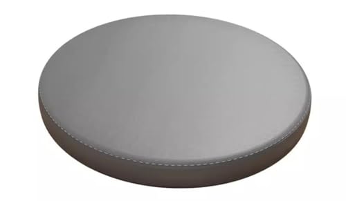 LYVQZPWLR Runde Küchenstühle imitiert, Rundes Sitzkissen aus Kunstleder mit Memory-Schaum, rutschfest, for Esszimmerstühle(Light Grey,35cm/13.8inch) von LYVQZPWLR