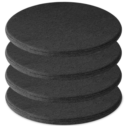 LYVQZPWLR Runde Küchenstühle imitiert, Rundes Sitzkissen aus Memory-Schaum mit Reißverschluss for drinnen und draußen, Mehrfarbig, mehrere Größen(Black,40 * 40CM(Set of 4)) von LYVQZPWLR