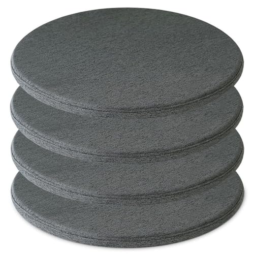 LYVQZPWLR Runde Küchenstühle imitiert, Rundes Sitzkissen aus Memory-Schaum mit Reißverschluss for drinnen und draußen, Mehrfarbig, mehrere Größen(Dark Grey,40 * 40CM(Set of 4)) von LYVQZPWLR