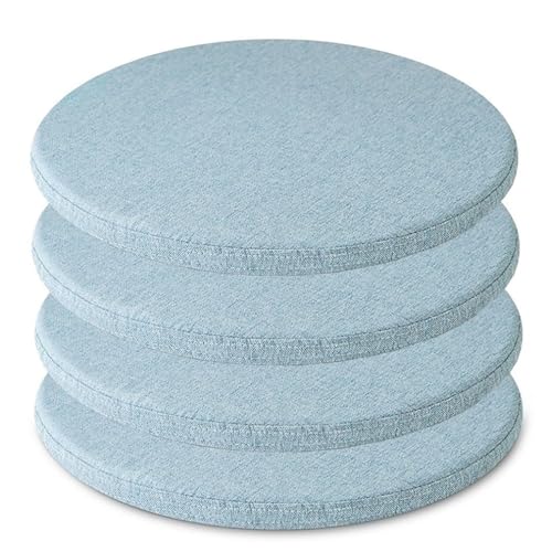 LYVQZPWLR Runde Küchenstühle imitiert, Rundes Sitzkissen aus Memory-Schaum mit Reißverschluss for drinnen und draußen, Mehrfarbig, mehrere Größen(Light Blue,45 * 45CM(Set of 4)) von LYVQZPWLR