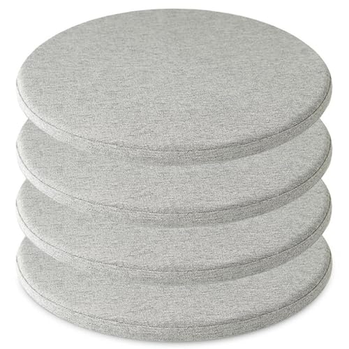 LYVQZPWLR Runde Küchenstühle imitiert, Rundes Sitzkissen aus Memory-Schaum mit Reißverschluss for drinnen und draußen, Mehrfarbig, mehrere Größen(Light Grey,35 * 35CM(Set of 4)) von LYVQZPWLR
