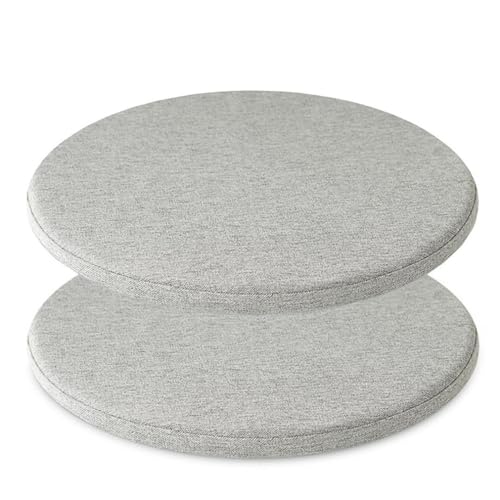 LYVQZPWLR Runde Küchenstühle imitiert, Rundes Sitzkissen aus Memory-Schaum mit Reißverschluss for drinnen und draußen, Mehrfarbig, mehrere Größen(Light Grey,45 * 45CM(Set of 2)) von LYVQZPWLR