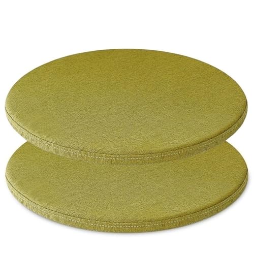 LYVQZPWLR Runde Küchenstühle imitiert, Rundes Sitzkissen aus Memory-Schaum mit Reißverschluss for drinnen und draußen, Mehrfarbig, mehrere Größen(Yellow Green,40 * 40CM(Set of 2)) von LYVQZPWLR