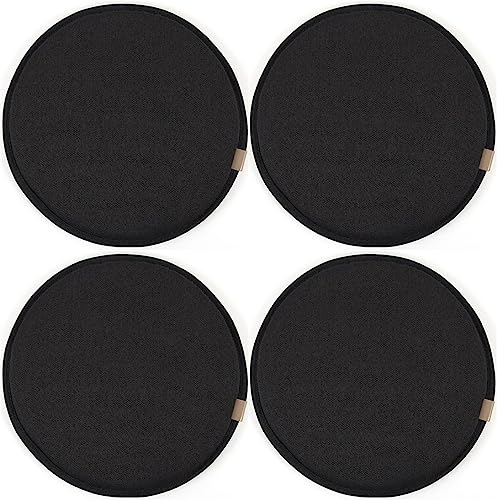 LYVQZPWLR Runde Küchenstühle imitiert, Rundes Sitzkissen aus Schwamm, Esszimmerstuhlkissen, Barstuhlpolster(Black,45 * 45cm(4 Packs)) von LYVQZPWLR