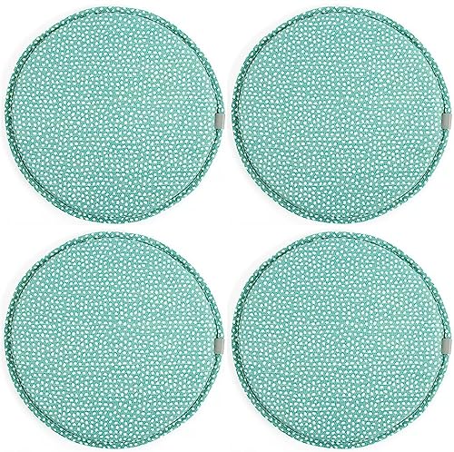 LYVQZPWLR Runde Küchenstühle imitiert, Rundes Sitzkissen aus Schwamm, Esszimmerstuhlkissen, Barstuhlpolster(Green Dot,45 * 45cm(4 Packs)) von LYVQZPWLR