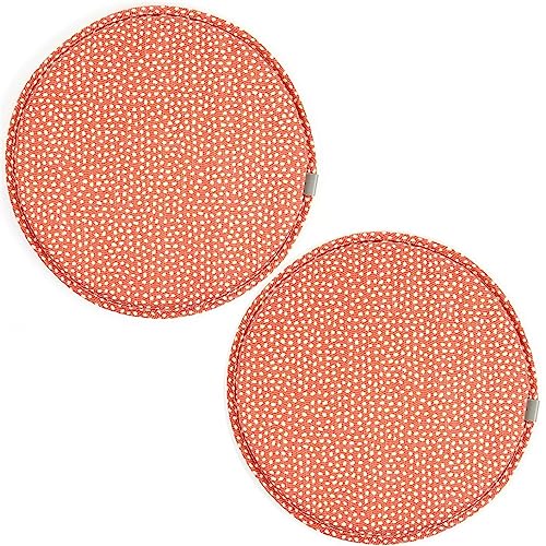 LYVQZPWLR Runde Küchenstühle imitiert, Rundes Sitzkissen aus Schwamm, Esszimmerstuhlkissen, Barstuhlpolster(Orange Dot,33 * 33cm(2 Packs)) von LYVQZPWLR