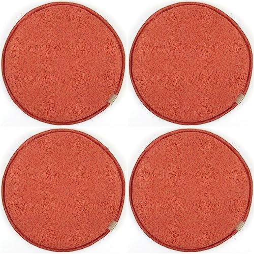 LYVQZPWLR Runde Küchenstühle imitiert, Rundes Sitzkissen aus Schwamm, Esszimmerstuhlkissen, Barstuhlpolster(Oranje,45 * 45cm(4 Packs)) von LYVQZPWLR