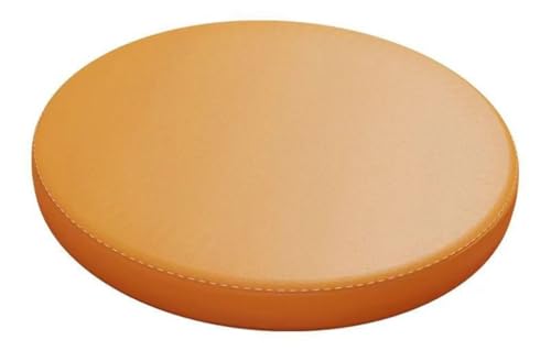 LYVQZPWLR Runde Küchenstühle imitiert, Rutschfestes Esszimmerstuhlkissen, Kunstleder, runde Sitzfläche(Bright Orange,11.8 * 11.8inch) von LYVQZPWLR