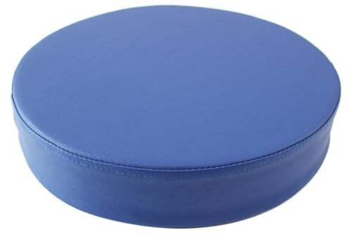 LYVQZPWLR Runde Küchenstühle imitiert, wasserdichte Stuhlpolster for drinnen und draußen, rundes Sitzkissen, rundes Stuhlkissen aus PU-Leder(Blu,35 * 35 * 5cm) von LYVQZPWLR