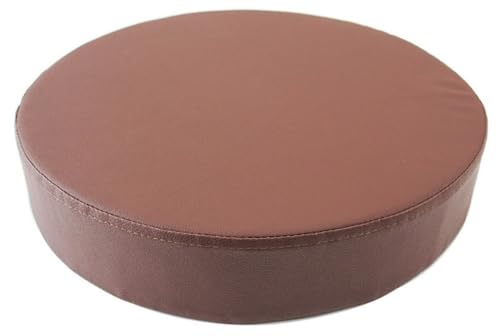 LYVQZPWLR Runde Küchenstühle imitiert, wasserdichte Stuhlpolster for drinnen und draußen, rundes Sitzkissen, rundes Stuhlkissen aus PU-Leder(Dark Brown,40 * 40 * 5cm) von LYVQZPWLR