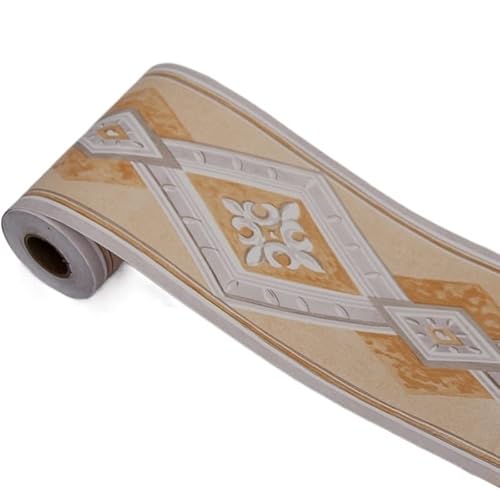 LYVQZPWLR Selbstklebendes Wandpapierrahmen, Selbstklebende Tapetenbordüre aus PVC mit Taillenlinie, 10 cm x 10 m, mehrfarbig(2) von LYVQZPWLR