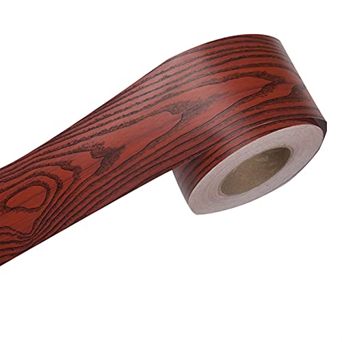 LYVQZPWLR Selbstklebendes Wandpapierrahmen, Tapetenbordüre Selbstklebend Braun Weiß Holz 5 Meter X 10 Cm(B) von LYVQZPWLR