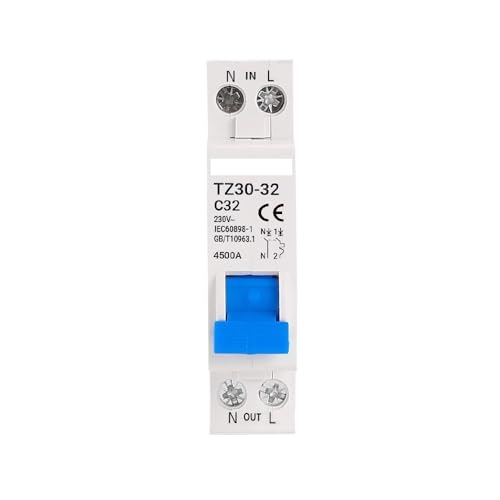 LYVQZPWLRAutomatischer Umschalter, DPN 1P + N Mini Circuit Breaker MCB 6A 10A 16A 20A 25A 32A Din-Schienenmontage Miniatur-Haushaltsluftschalter(10A) von LYVQZPWLR