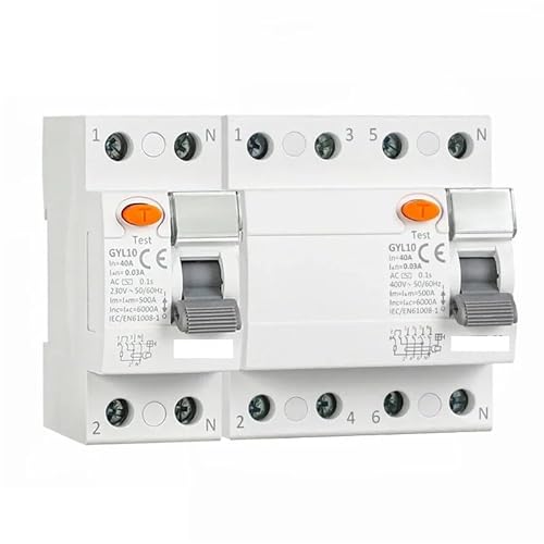 LYVQZPWLRAutomatischer Umschalter, Typ AC RCCB Elektromagnetischer Fehlerstromschutzschalter 2P 4P 40A 63A RCD(300ma,4P 63A) von LYVQZPWLR