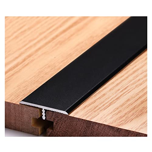 LYVQZPWLRDie Schwelle, 3,3 cm breite Aluminium-Bodenübergangsleiste, T-Form zur Reduzierung der Teppich-/Fliesenschwelle(Black,Length 90cm/35in) von LYVQZPWLR