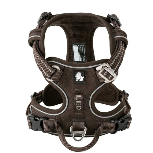 LYVQZPWLRHund mit Werkzeug, Haustiergeschirr, kein Ziehen, reflektierendes Hundegeschirr aus Nylon, verstellbar, Bequeme Kontrolle, Step-in(Bruin,XS) von LYVQZPWLR