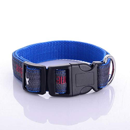LYVQZPWLRHund mit Werkzeug, Haustierleinen, Leinen, neues Hundehalsband mit Cowboy-Knochenstickerei, Jeansknochen-Hundehalsbänder, verstellbar(Blu,Medium) von LYVQZPWLR