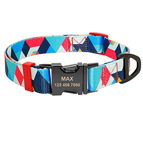 LYVQZPWLRHund mit Werkzeug, Laufleine Mode Hundehalsband Nylon Print Pro Halsbänder(112 Blue,30 to 42 cm) von LYVQZPWLR