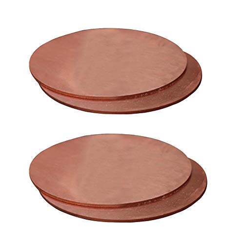 LYVQZPWLRReines Kupfer, Runde Platte aus reinem Kupfer, Blechplatte, Rohstoffdicke (1 mm), Durchmesser 50 mm, 4 Stück(Diameter50mm 4pcs) von LYVQZPWLR