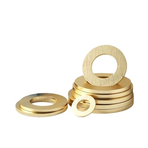 LYVQZPWLRflache Schleifensätze, M2 M2.5 M3 M4 M5 M6 M8 M10 M12 M14 M16 M18 Massivmessing Kupfer Flache Unterlegscheibe Einfache Messingdichtung(M8 x 16 x 1(20pcs)) von LYVQZPWLR