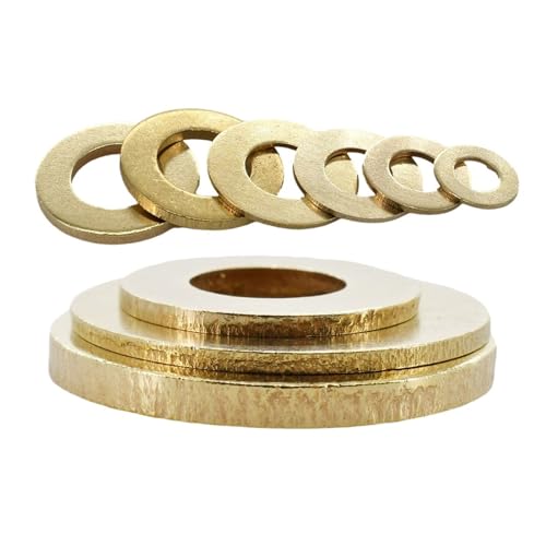 LYVQZPWLRflache Schleifensätze, Messing-Unterlegscheiben O-Ring-Dichtung Metall-Abstandshalter M2 M2.5 M3 M4 M5 M6 M8 M10 M12 M14 M16 M18 M20(M12x24x1.2(10Pcs)) von LYVQZPWLR